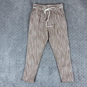 Free People Pants Women Four Caraway Light At Sunrise Striped Cropped Boho Brown